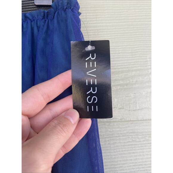 Reverse Clothing Canada Blue‎ Layered Mesh Skirt Womens 8 NEW NWT Vintage VTG? - Picture 4 of 7
